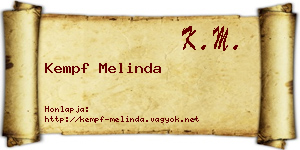 Kempf Melinda névjegykártya